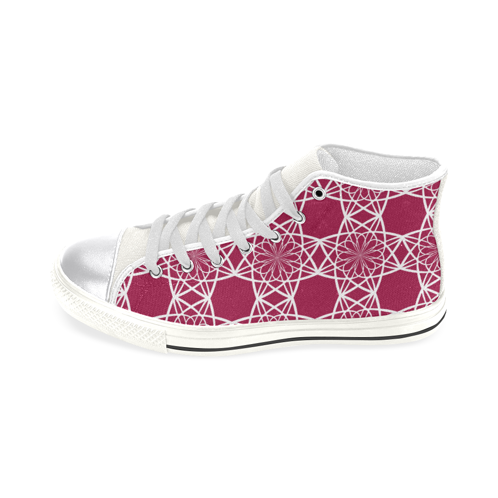Geometric Foral Pattern Women's Classic High Top Canvas Shoes (Model 017)