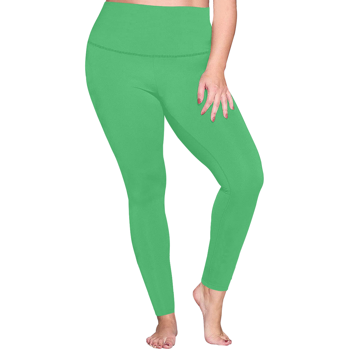 color Paris green Women's Plus Size High Waist Leggings (Model L44)
