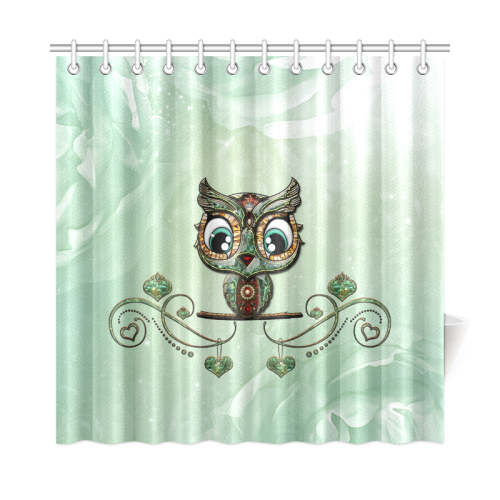 Cute little owl, diamonds Shower Curtain 72"x72"