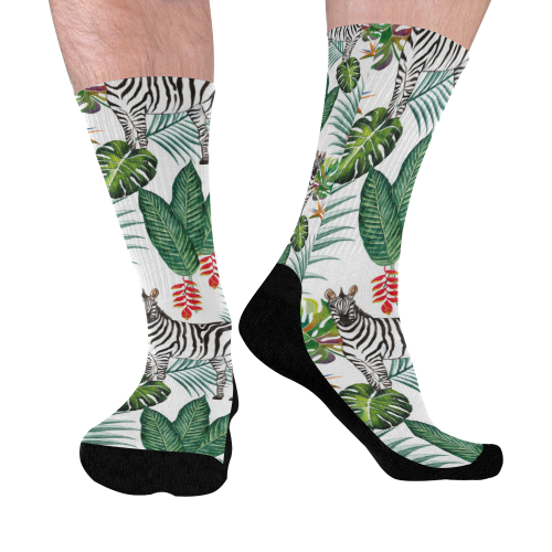 Awesome  Zebra Mid-Calf Socks (Black Sole)