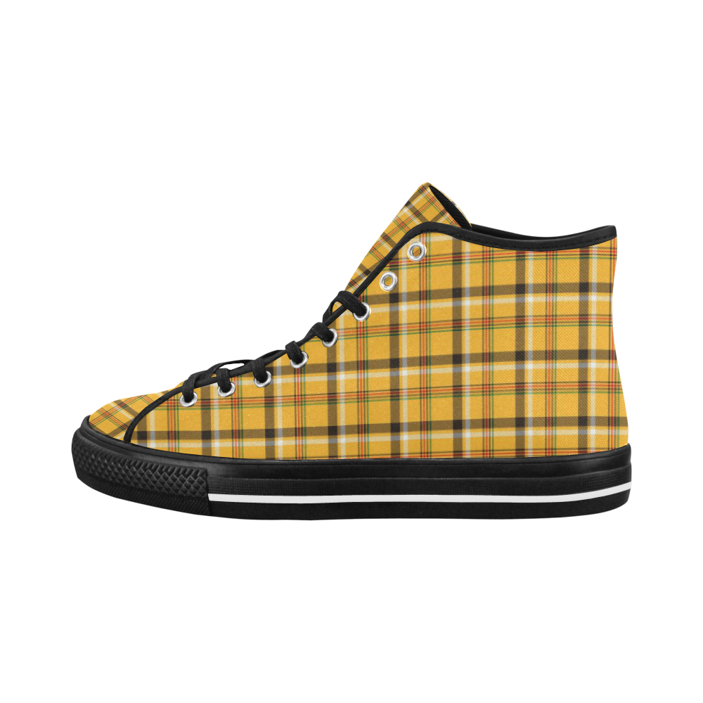 Yellow Tartan (Plaid) Vancouver H Men's Canvas Shoes/Large (1013-1)
