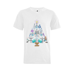 Oh Chemist Tree, Oh Chemistry, Science Christmas Men's V-Neck T-shirt  Big Size(USA Size) (Model T10)