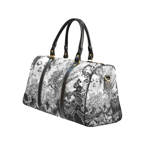 Lady and butterflies New Waterproof Travel Bag/Large (Model 1639)