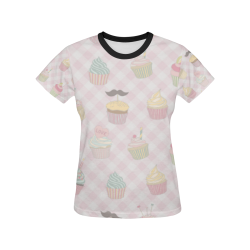 Cupcakes All Over Print T-shirt for Women/Large Size (USA Size) (Model T40)