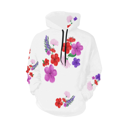 BUNCH OF FLOWERS All Over Print Hoodie for Women (USA Size) (Model H13)