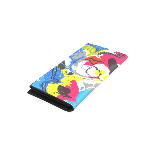 Colorful distorted shapes2 Women's Leather Wallet (Model 1611)