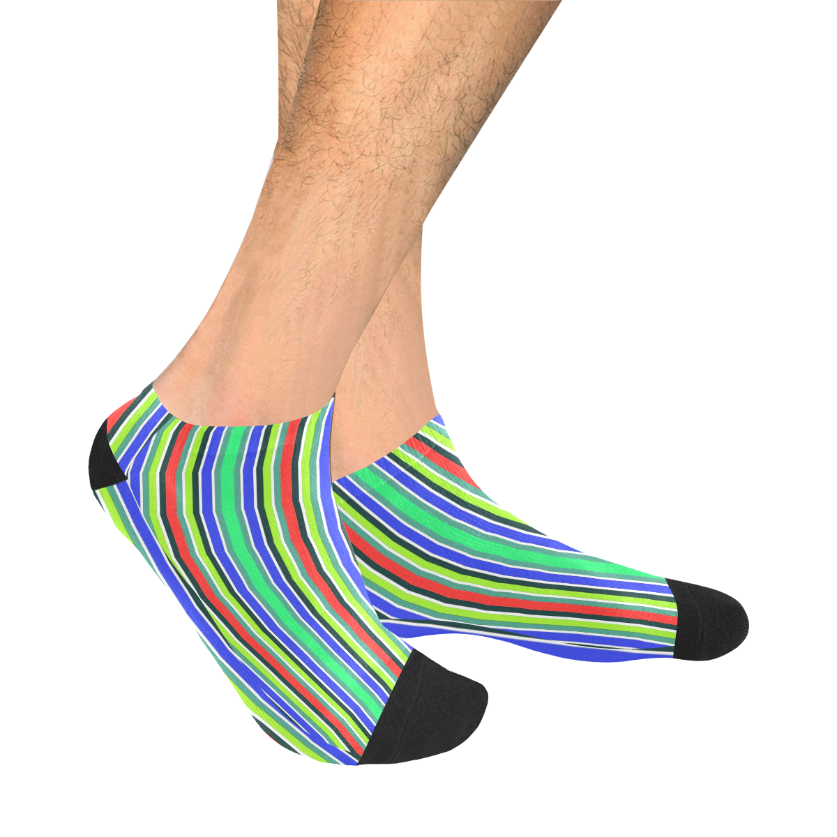 Vivid Colored Stripes 2 Men's Ankle Socks