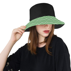 Elegant Green Chevron All Over Print Bucket Hat