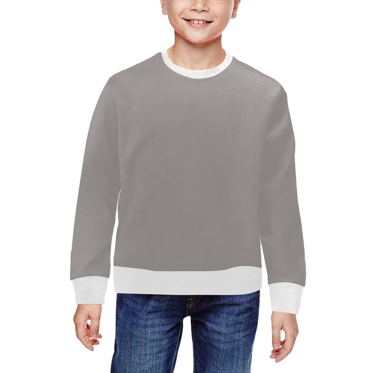 Ash All Over Print Crewneck Sweatshirt for Kids (Model H29)