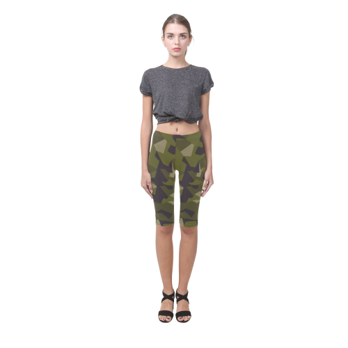 Swedish M90 woodland camouflage Hestia Cropped Leggings (Model L03)