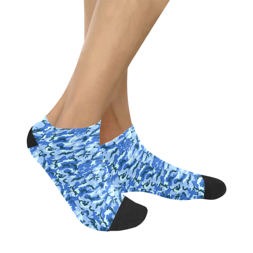 Woodland Blue Camouflage Women's Ankle Socks