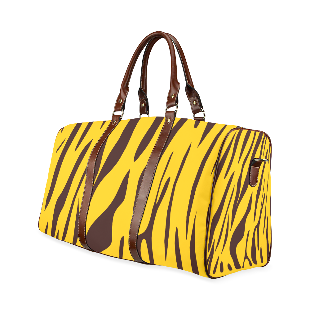 Zebra yellow Waterproof Travel Bag/Small (Model 1639)