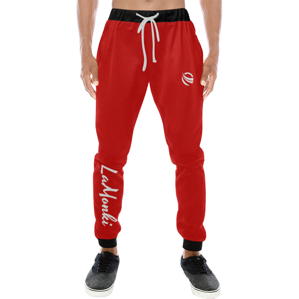 LaMonki red/ black (front) Men's All Over Print Sweatpants (Model L11)