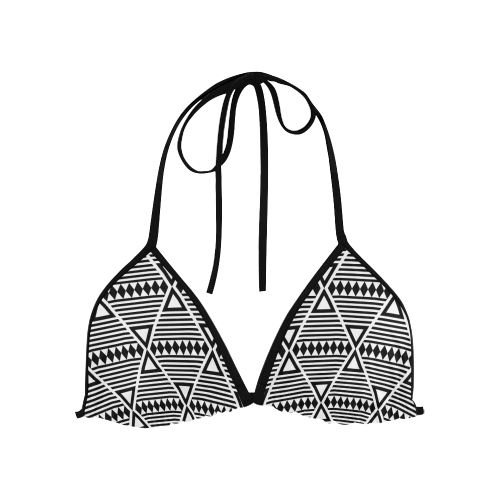 Black Aztec Tribal Custom Bikini Swimsuit Top