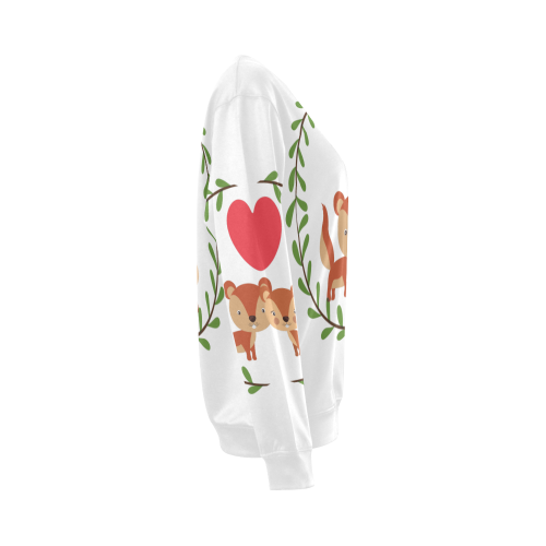 Ardillas White All Over Print Crewneck Sweatshirt for Women (Model H18)