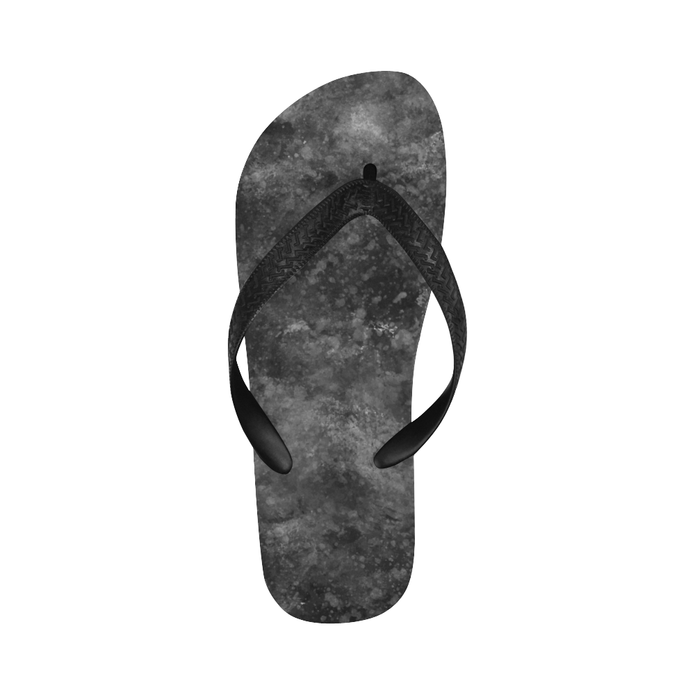 Black Grunge Flip Flops for Men/Women (Model 040)
