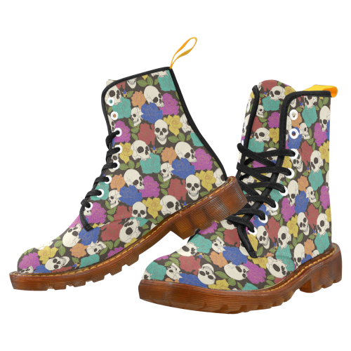 Skulls and Roses Martins Martin Boots For Women Model 1203H