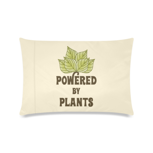 Powered by Plants (vegan) Custom Zippered Pillow Case 16"x24"(Twin Sides)