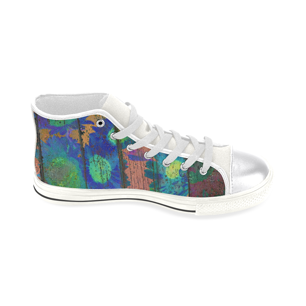 Abstract Sunflowers Women's Classic High Top Canvas Shoes (Model 017)