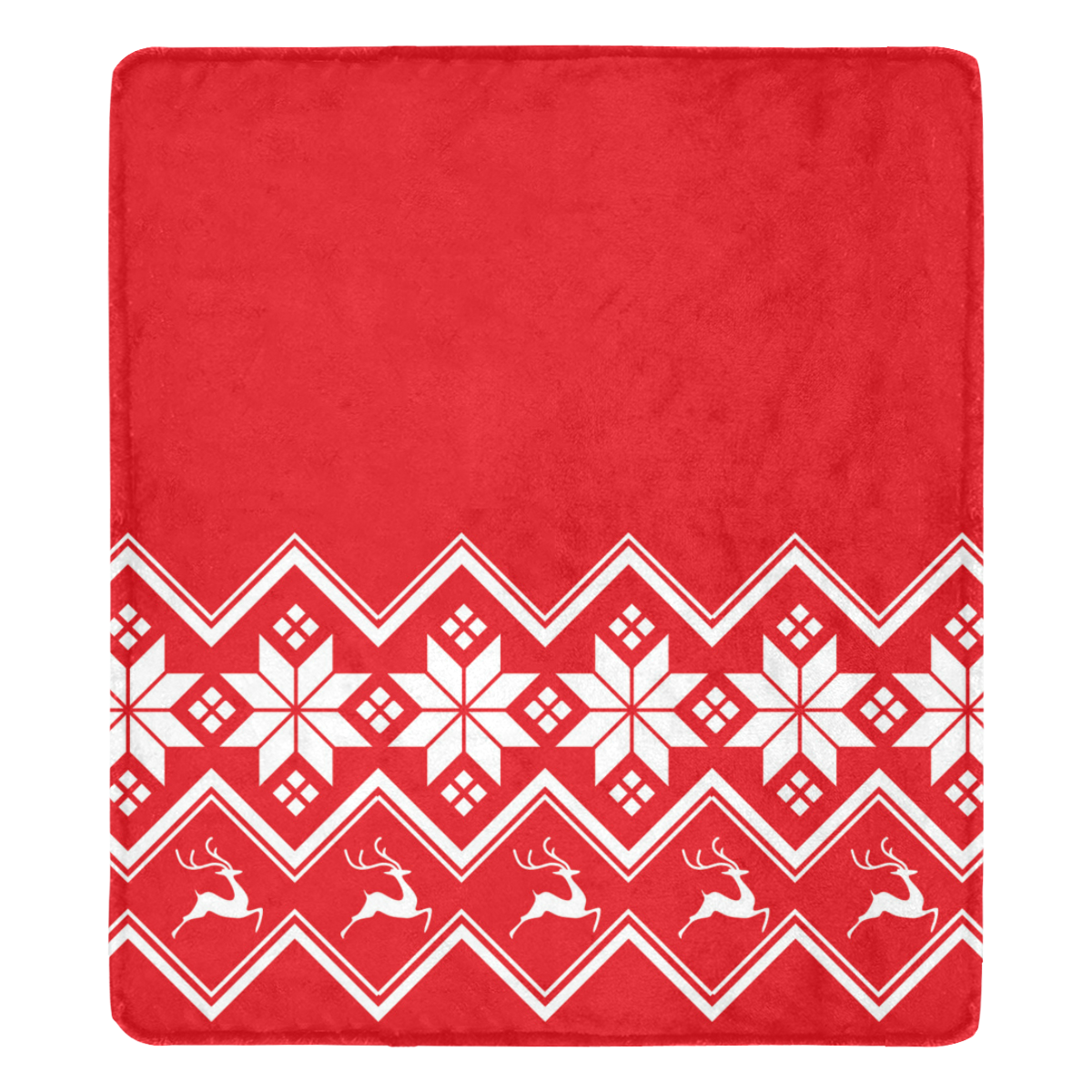 Christmas Reindeer Snowflake Red Ultra-Soft Micro Fleece Blanket 70''x80''