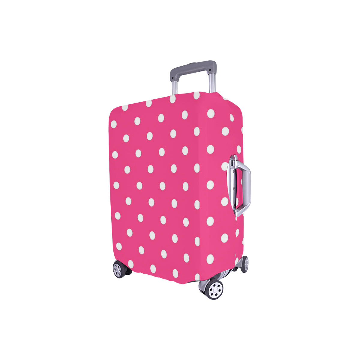 Hot Pink White Dots Luggage Cover/Small 18"-21"