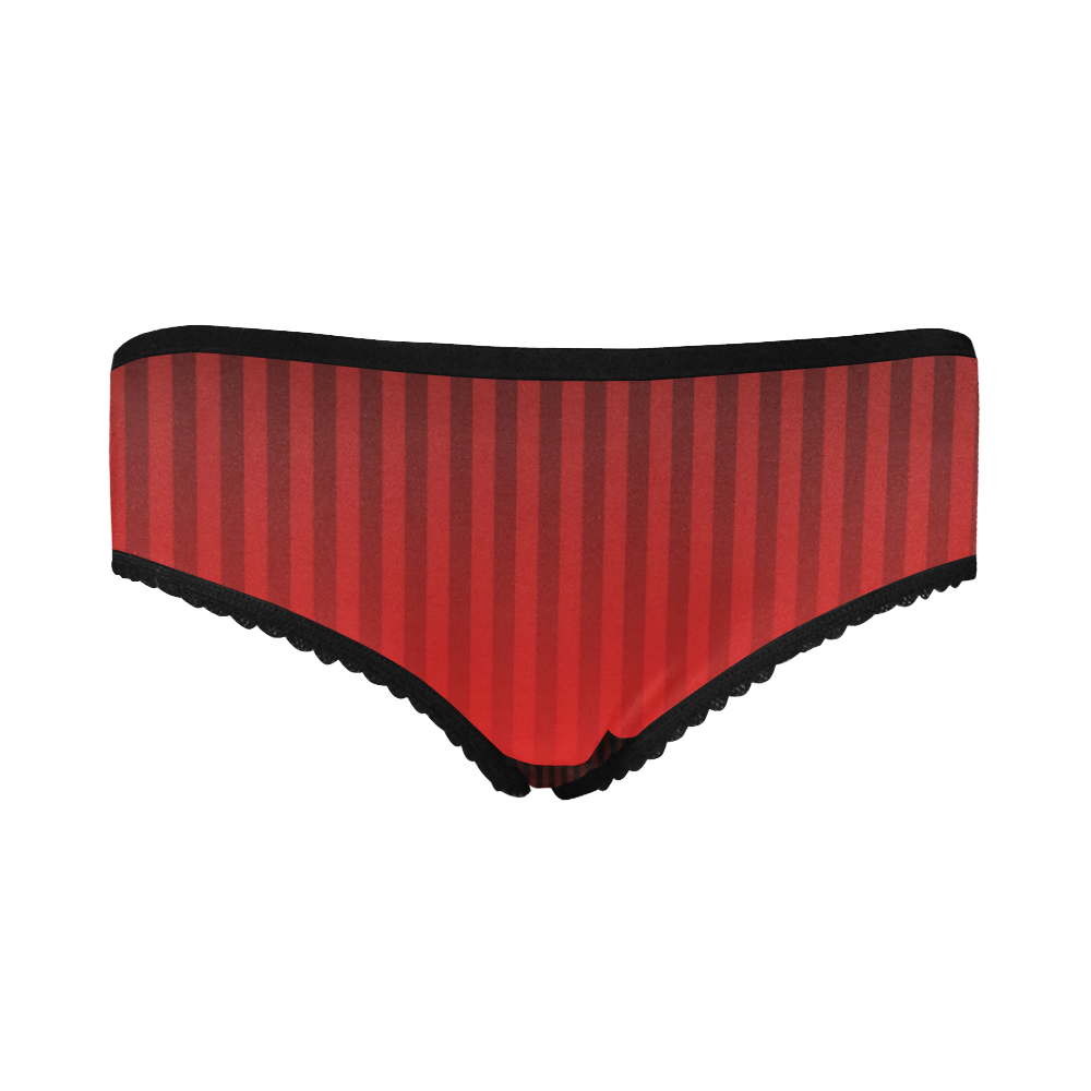 Vertical Red Stripes Women's All Over Print Classic Briefs (Model L13)