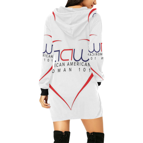 AAW101 White Sweater Dress All Over Print Hoodie Mini Dress (Model H27)