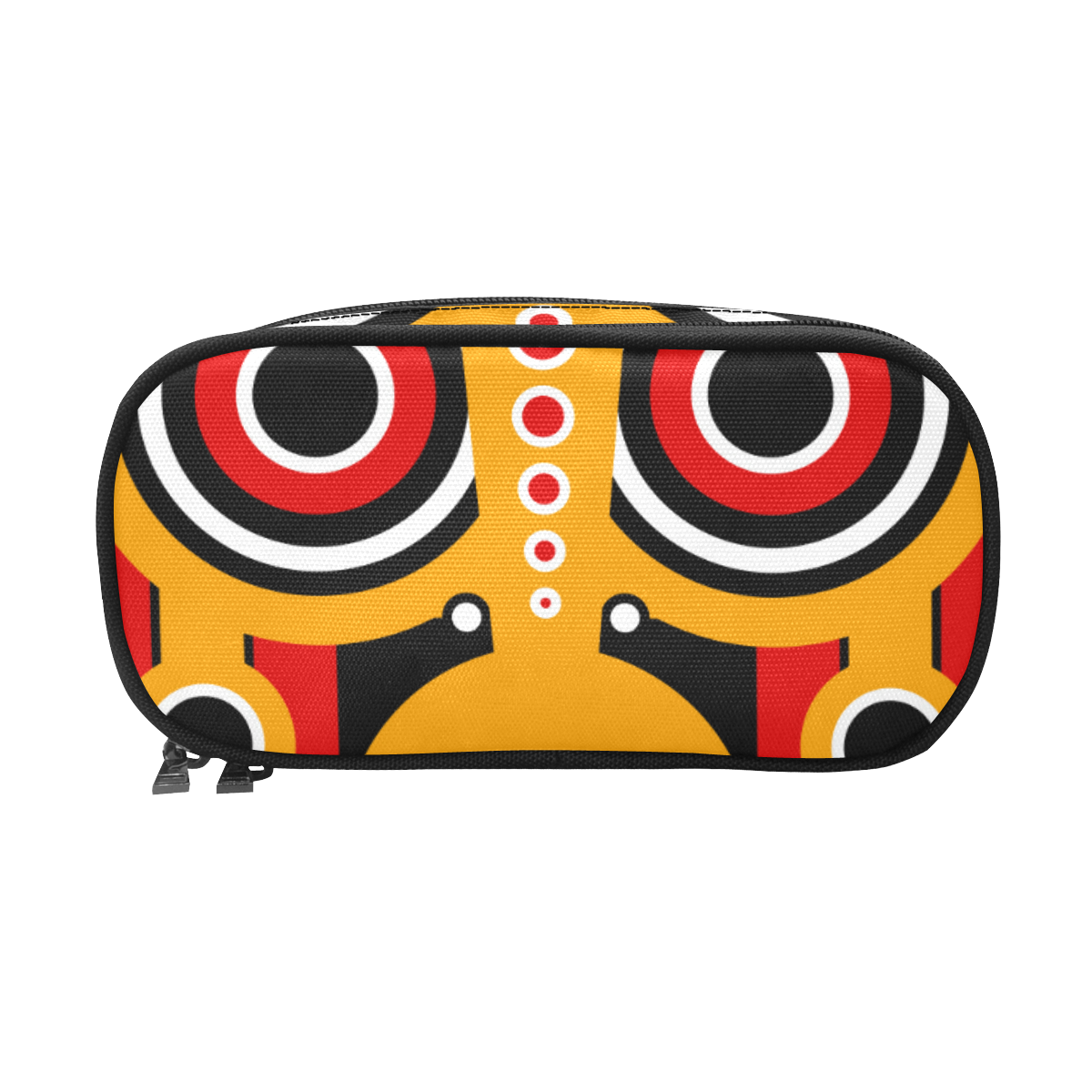Red Yellow Tiki Tribal Pencil Pouch/Large (Model 1680)