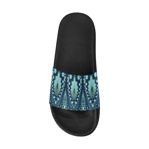 Azure Lace Women's Slide Sandals (Model 057)