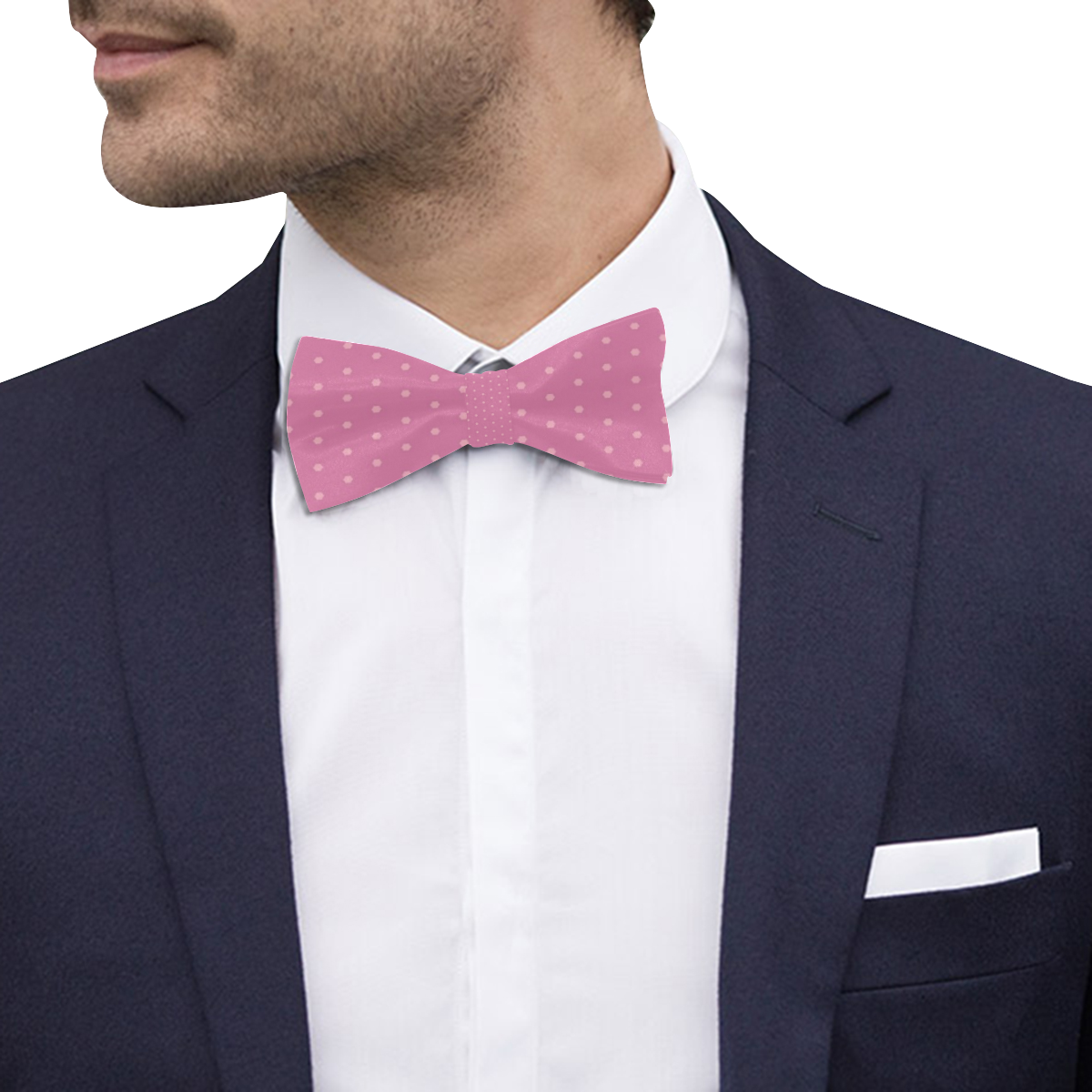 Polka Dotted Pink Custom Bow Tie