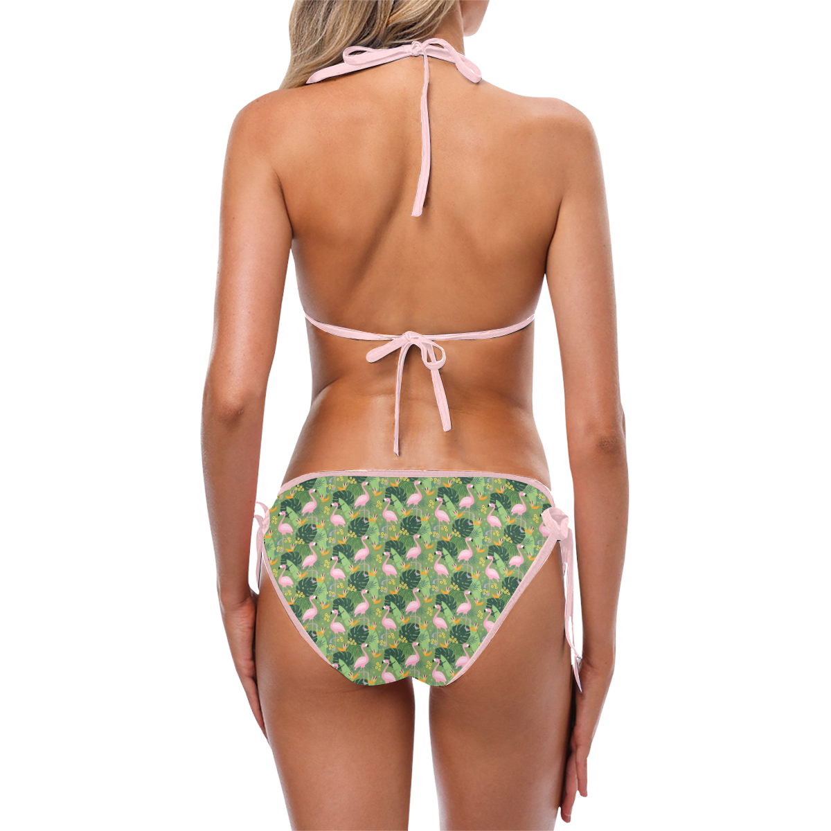 Tropical Flamingo Custom Bikini Swimsuit (Model S01)