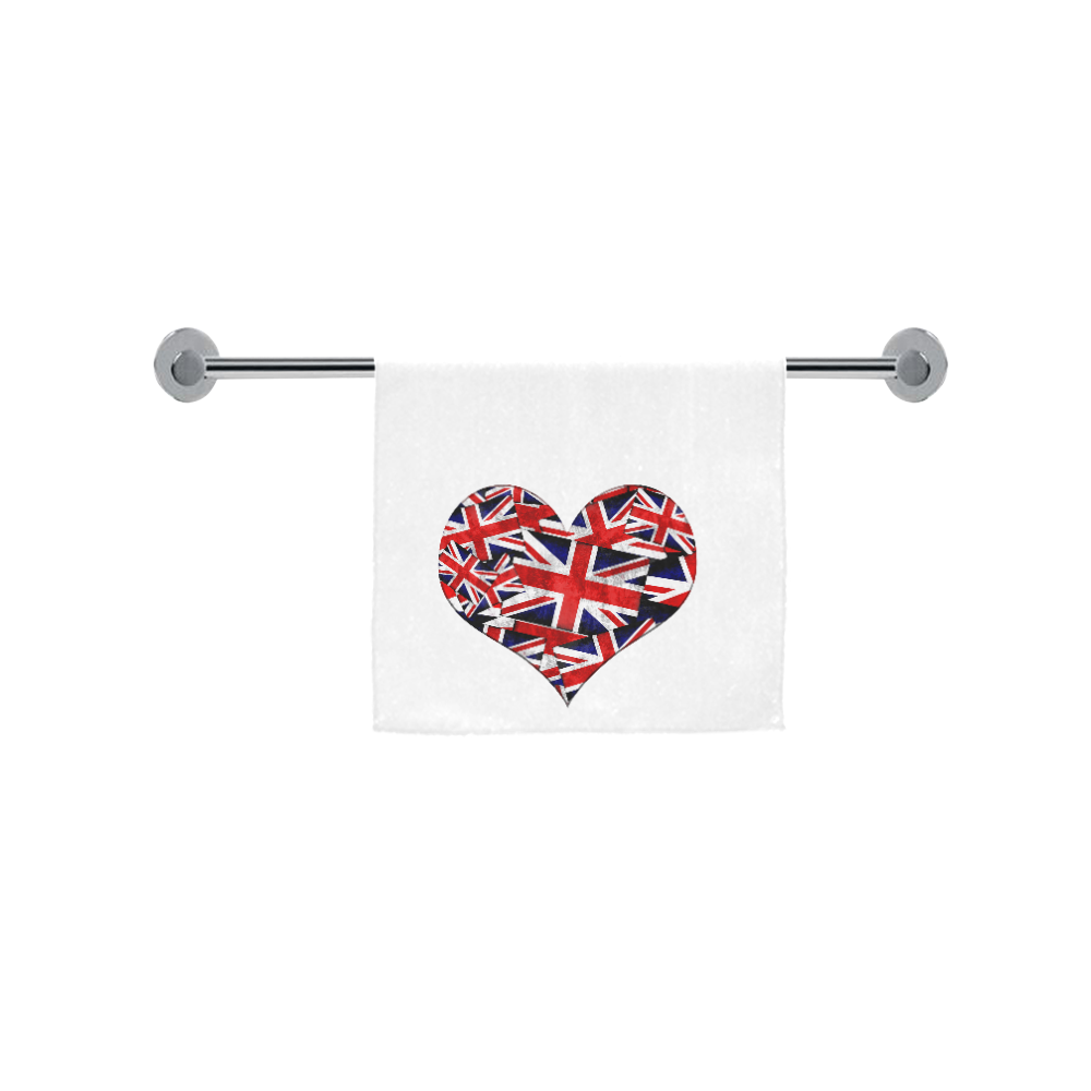 Union Jack British UK Flag Heart Custom Towel 16"x28"