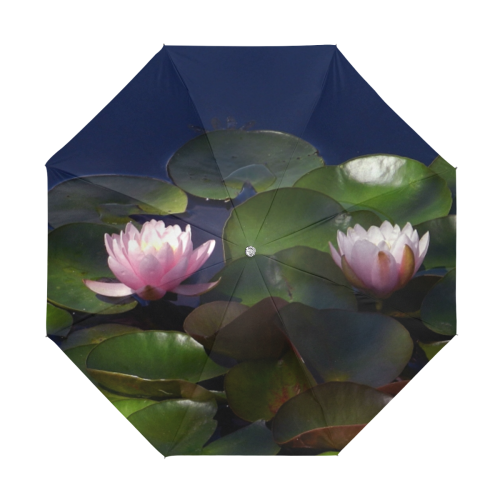 3 pink waterlilies in morning light Anti-UV Foldable Umbrella (U08)