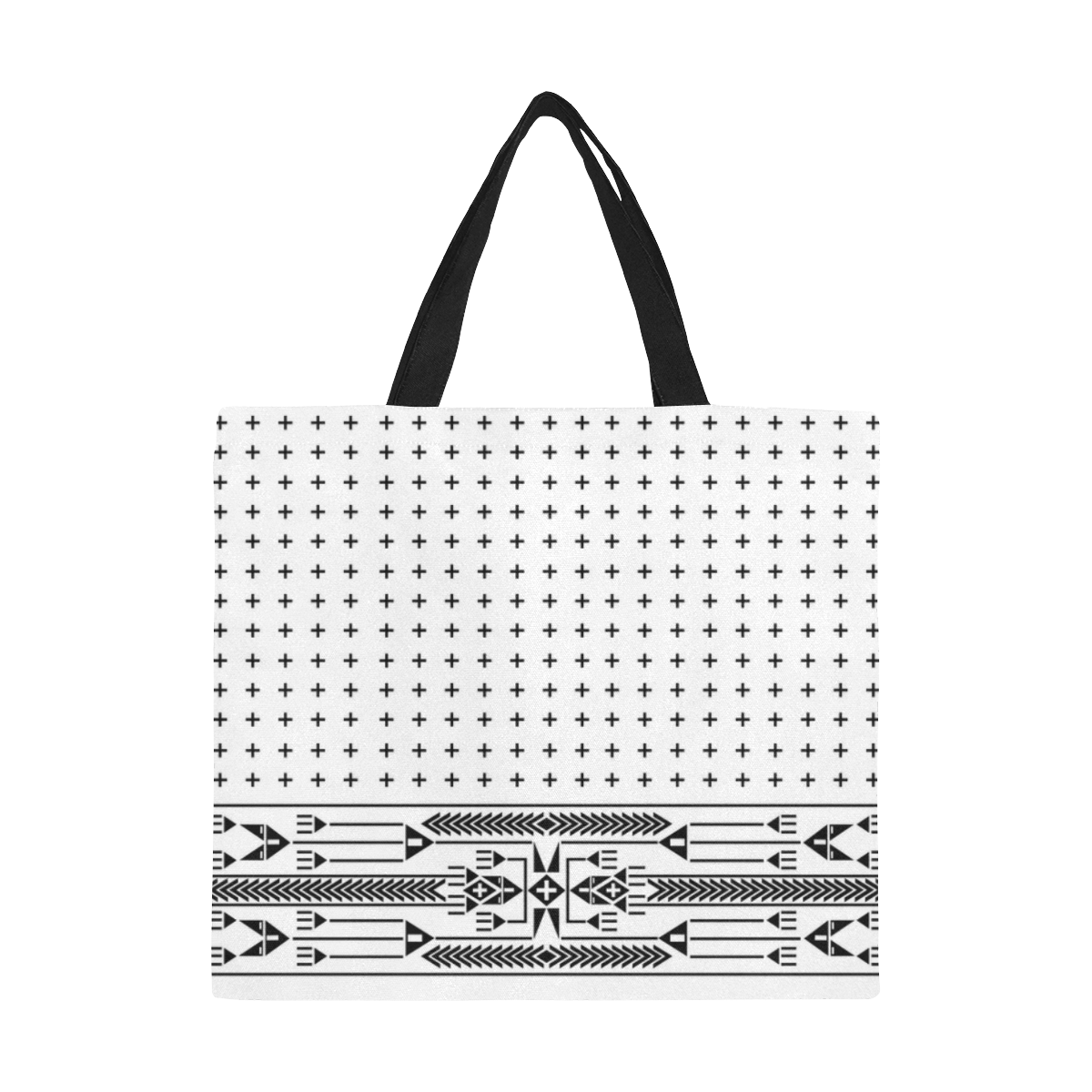 The Path Black All Over Print Canvas Tote Bag/Large (Model 1699)
