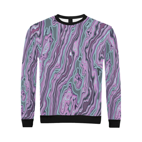 Purple marble All Over Print Crewneck Sweatshirt for Men (Model H18)