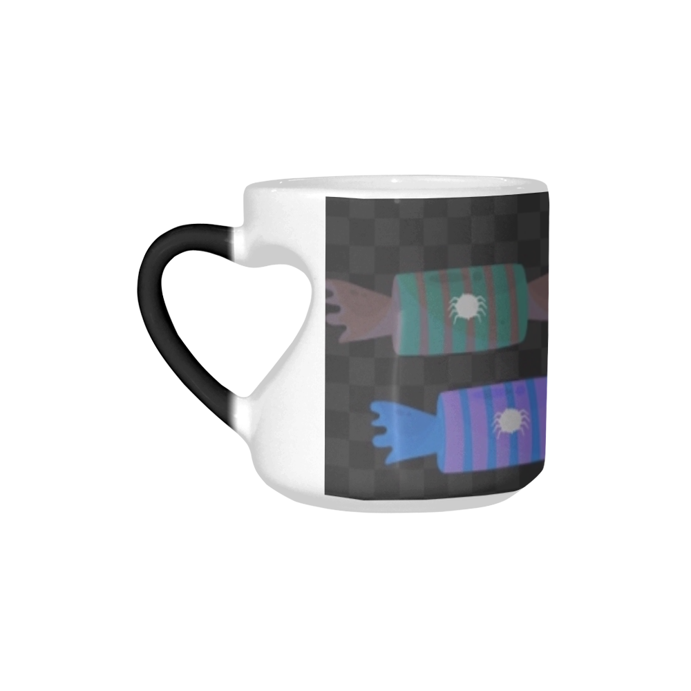 Candy and spider Heart-shaped Morphing Mug