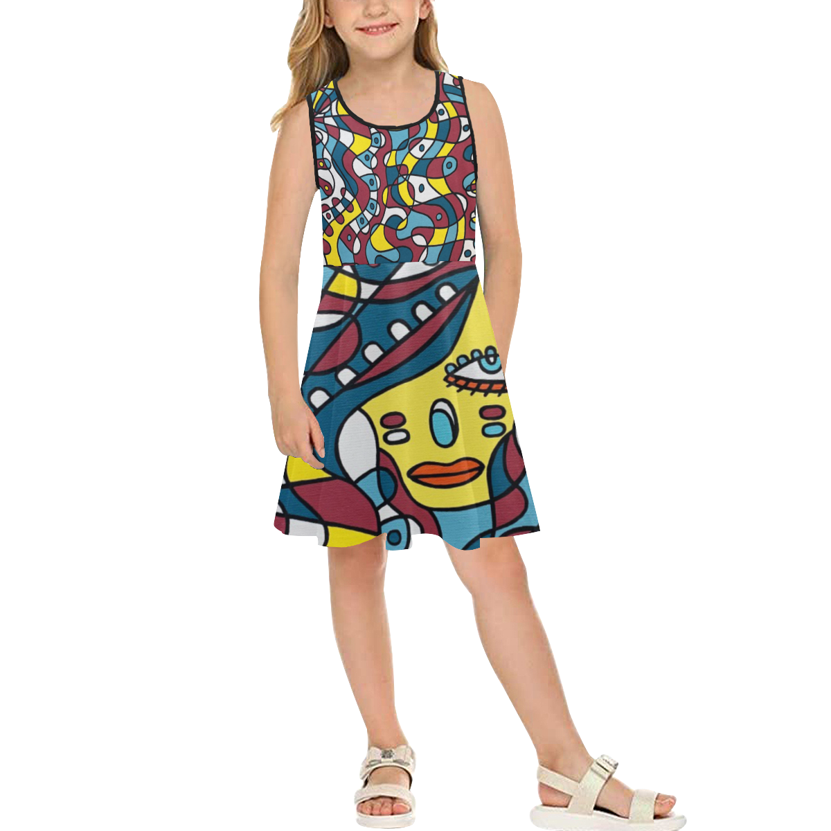 Feisty Girls' Sleeveless Sundress (Model D56)