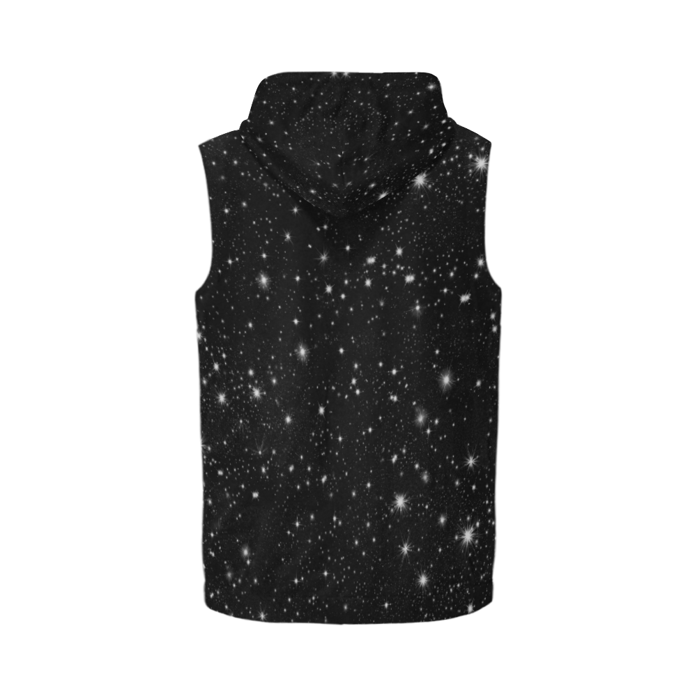 Stars in the Universe All Over Print Sleeveless Zip Up Hoodie for Men (Model H16)
