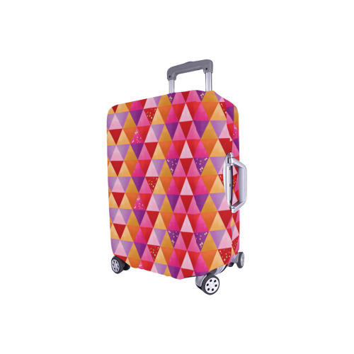 Triangle Pattern - Red Purple Pink Orange Yellow Luggage Cover/Small 18"-21"