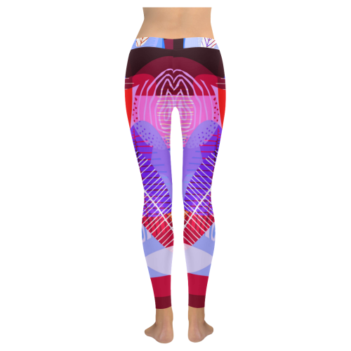 leaf pattern Women's Low Rise Leggings (Invisible Stitch) (Model L05)