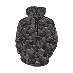 Anthracite All Over Print Hoodie for Women (USA Size) (Model H13)