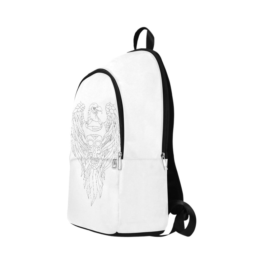 Color Me Eagle Sugar Skull White Fabric Backpack for Adult (Model 1659)