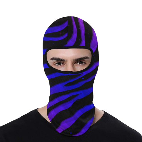 Ripped SpaceTime Stripes - Pink/Blue All Over Print Balaclava