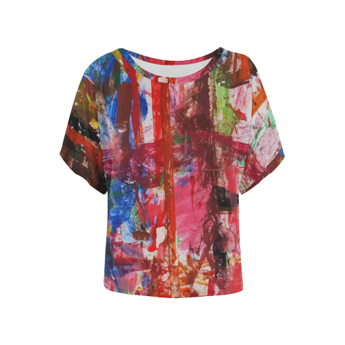 Paint on a white background Women's Batwing-Sleeved Blouse T shirt (Model T44)