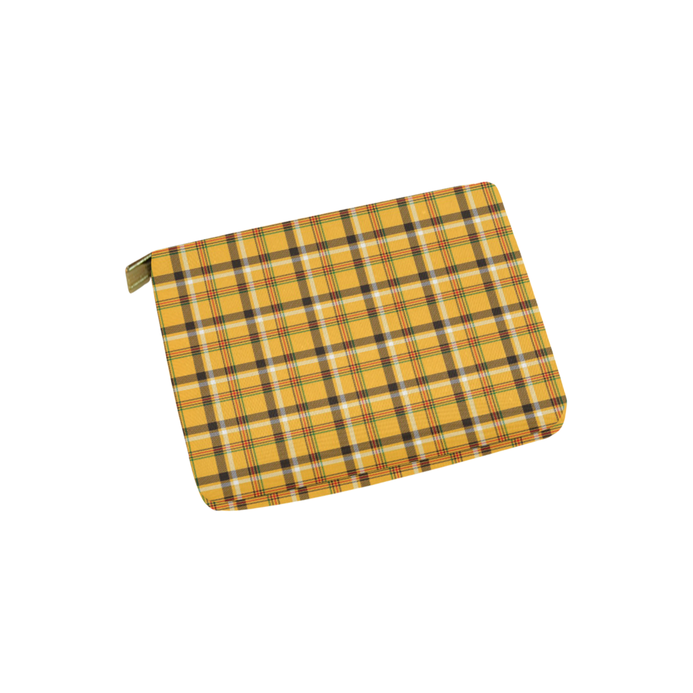 Yellow Tartan (Plaid) Carry-All Pouch 6''x5''