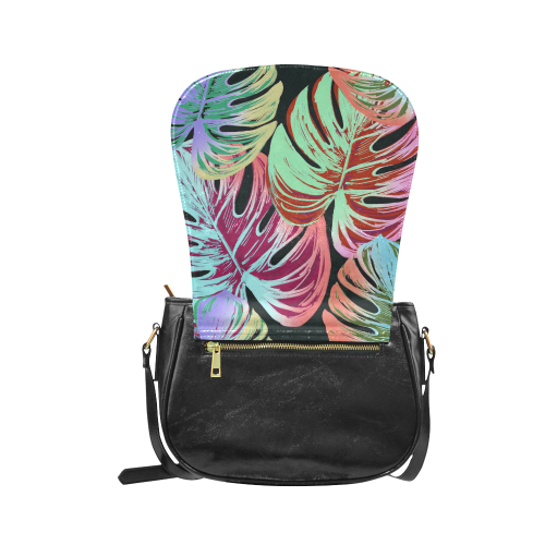 Pretty Leaves A by JamColors Classic Saddle Bag/Large (Model 1648)