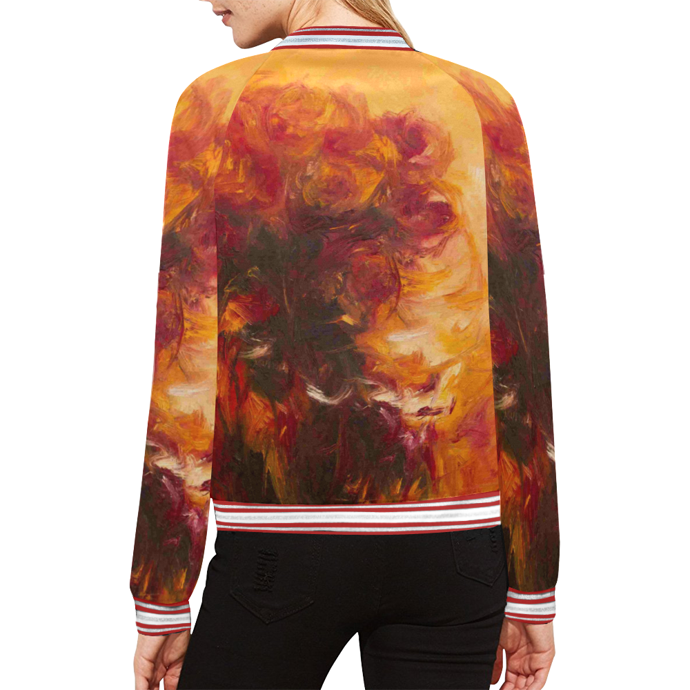 Are Roses Sir All Over Print Bomber Jacket for Women (Model H21)