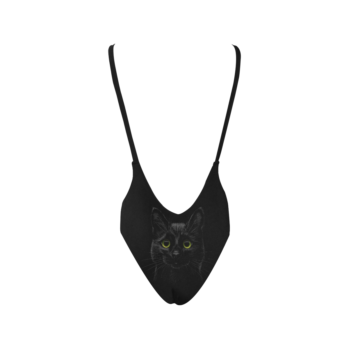 Black Cat Sexy Low Back One-Piece Swimsuit (Model S09)