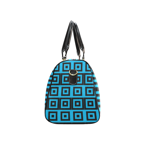 Blue-Black Pattern New Waterproof Travel Bag/Large (Model 1639)