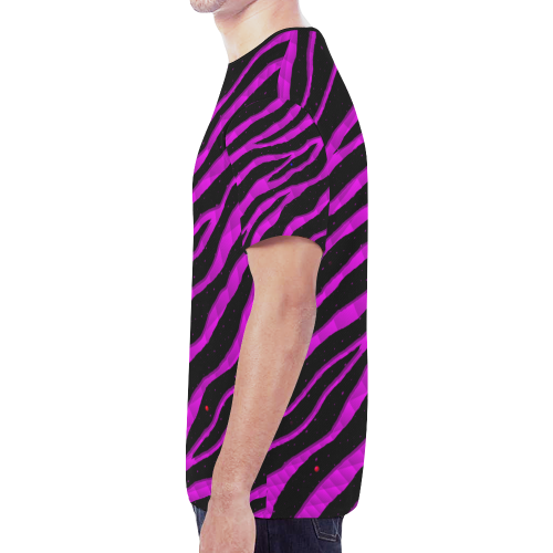 Ripped SpaceTime Stripes - Pink New All Over Print T-shirt for Men (Model T45)